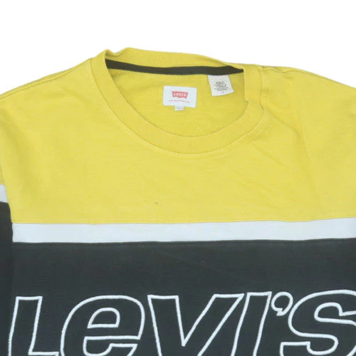 Levi's Mens Yellow Crew Neck Logo Pullover Sweatshirt L - Image 8