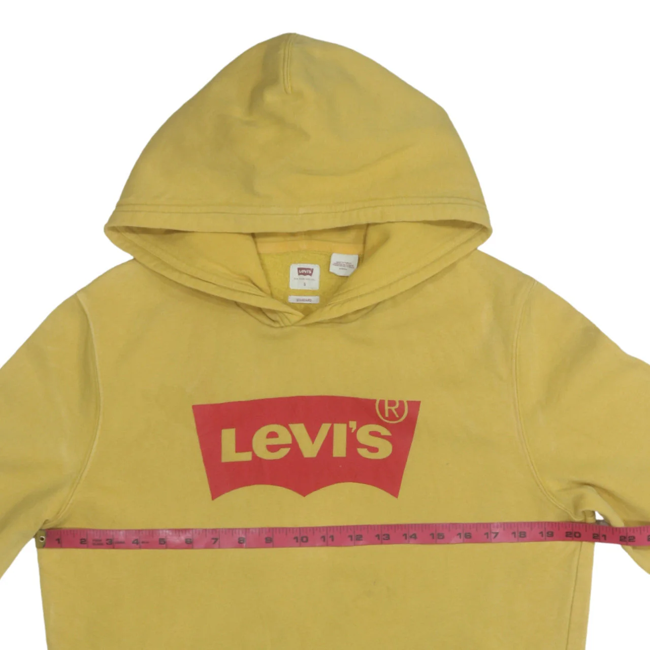 Levi's Men's Yellow Logo Pullover Hoodie Size S - Image 2