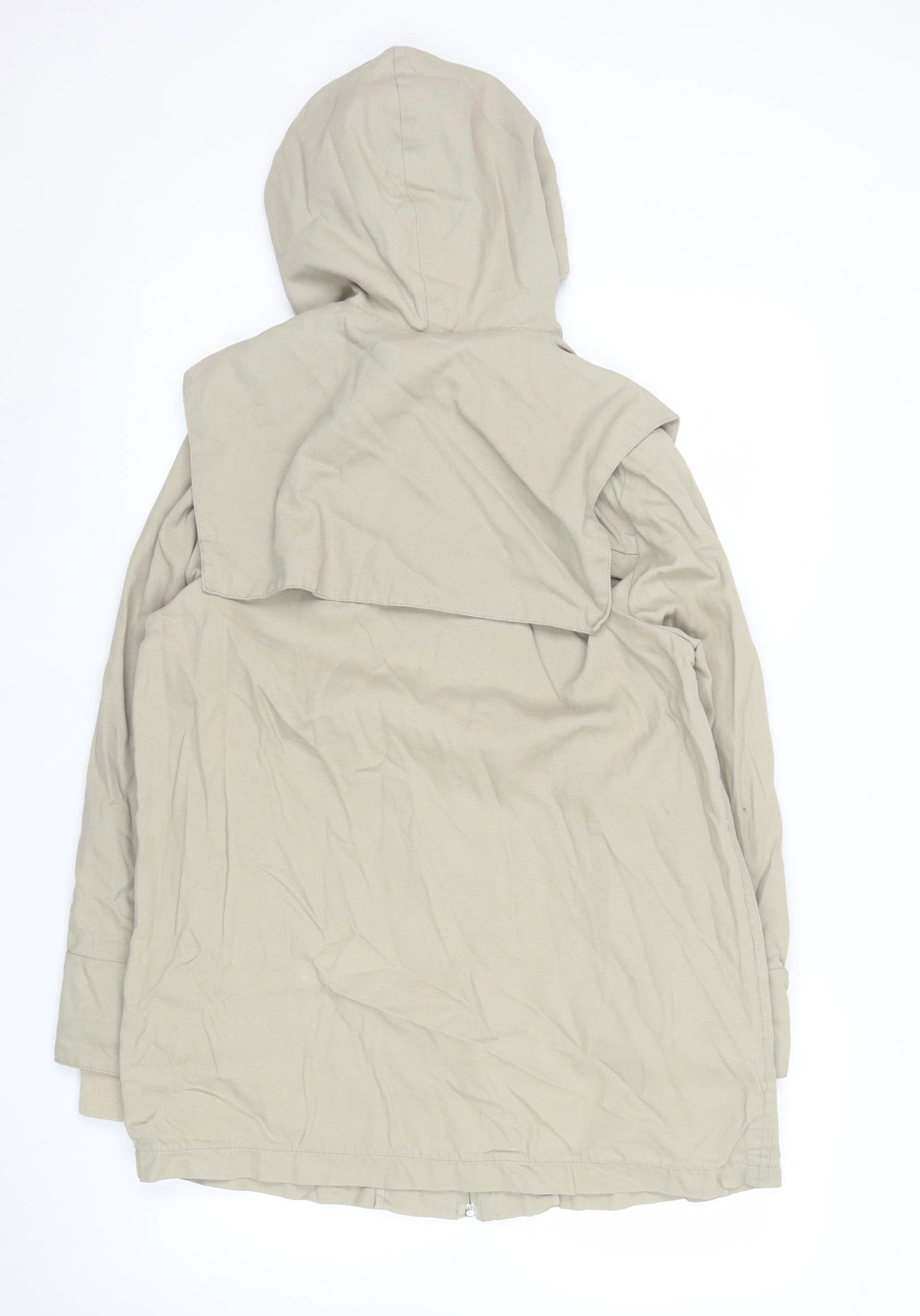 Levi's Red Tab Girls Beige Cotton Hooded Parka Jacket M - Image 3