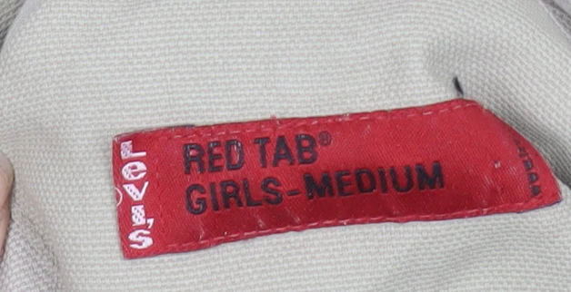 Levi's Red Tab Girls Beige Cotton Hooded Parka Jacket M - Image 4