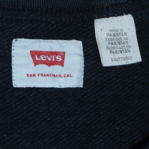 Levi's Women Black Crew Neck Camo Logo Cotton Sweatshirt Size M - Image 5