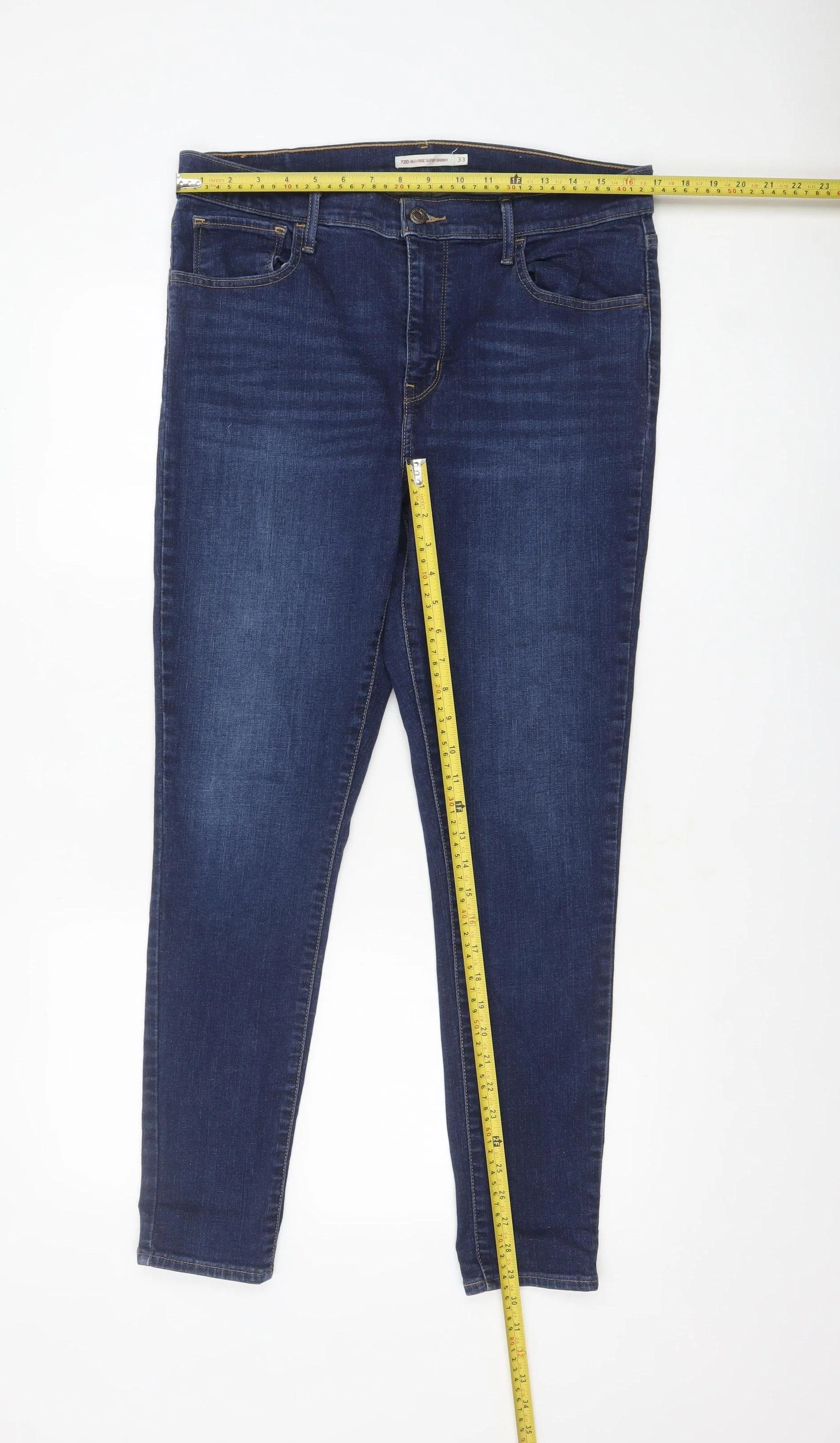 Levi's Women Blue 720 High Rise Super Skinny Stretch Jeans Size 33 - Image 2
