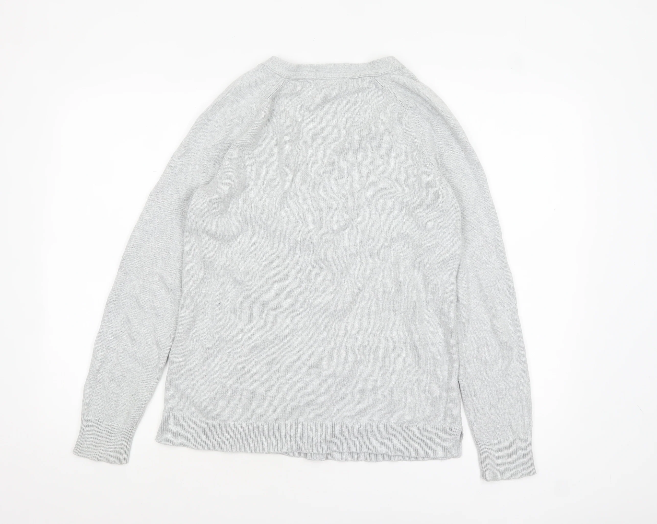 Levi's Women Grey Cotton V-Neck Button Cardigan XS - Image 3