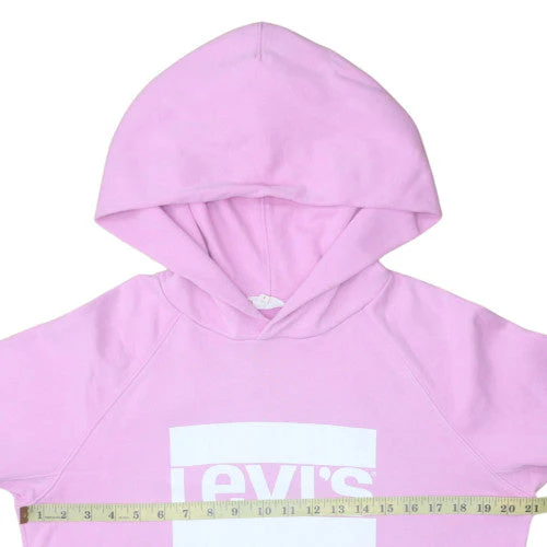 Levi's Women Pink Pullover Hoodie S Hooded Cotton Logo Sweatshirt - Image 2
