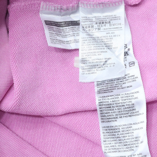 Levi's Women Pink Pullover Hoodie S Hooded Cotton Logo Sweatshirt - Image 6