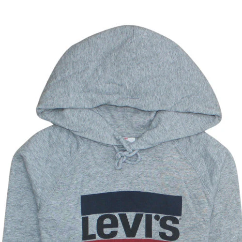 Levi's Women’s Grey Pullover Hoodie XS Logo Graphic Casual Sweatshirt - Image 7
