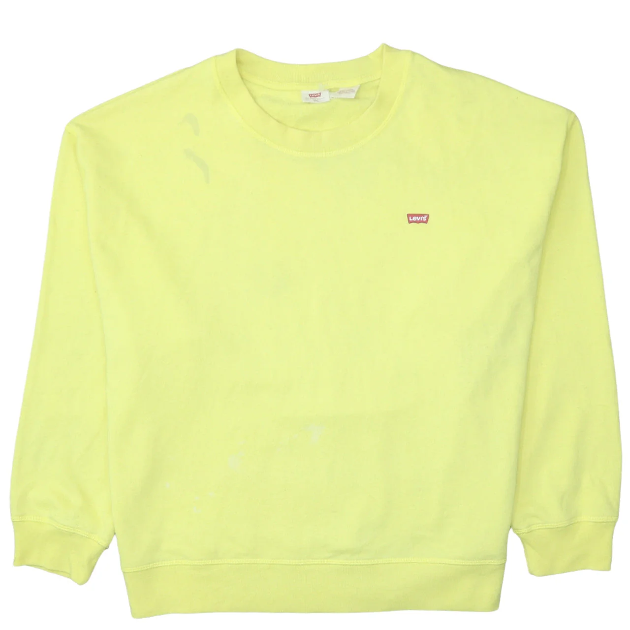 Levi's Women Yellow Crew Neck Long Sleeve Pullover Sweatshirt XXL