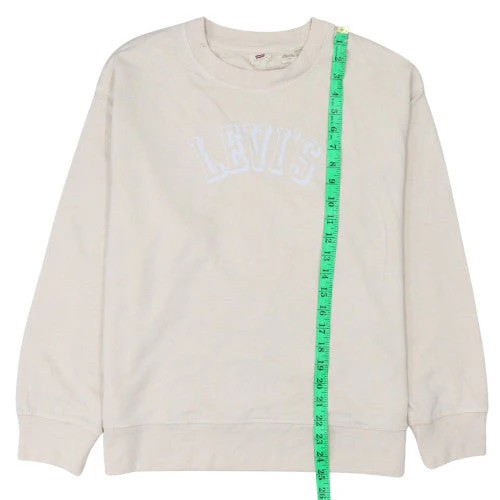 Levi's Women's Beige Logo Pullover Sweatshirt Size L Cotton Casual - Image 2