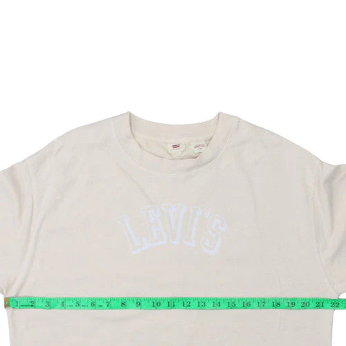 Levi's Women's Beige Logo Pullover Sweatshirt Size L Cotton Casual - Image 3