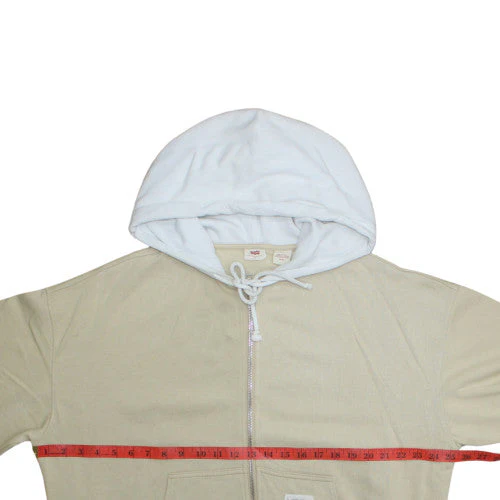 Levi's Womens Beige & White Full Zip Hoodie Size S - Image 3
