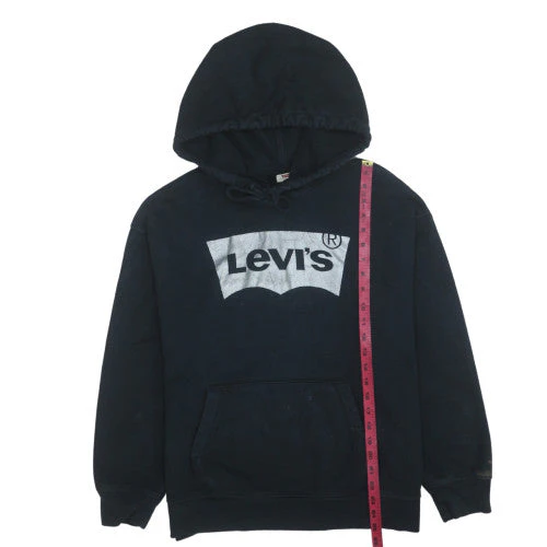Levi's Women's Black L Pullover Hoodie with Logo Front - Image 3