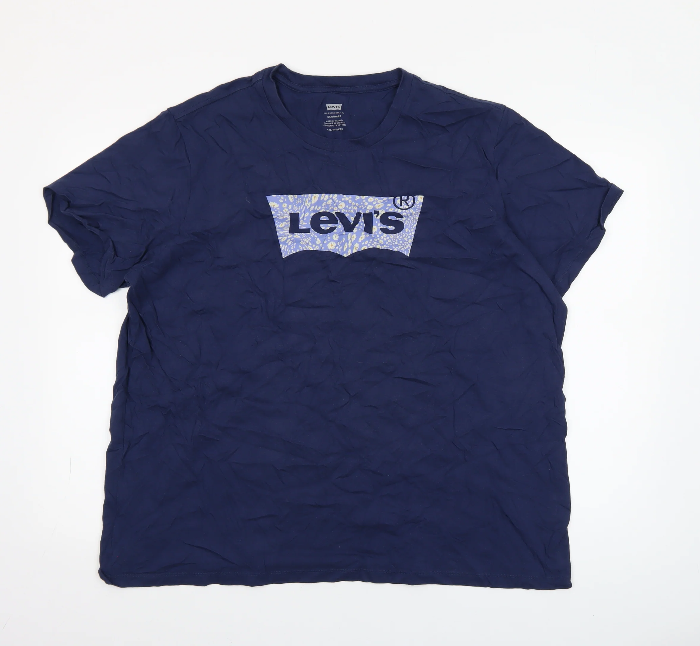 Levi's Women's Blue 2XL Basic Crew Neck Cotton T-Shirt