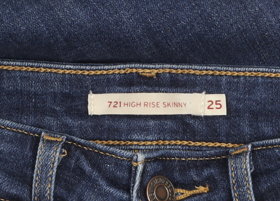 Levi's Women's Blue 721 High Rise Skinny Jeans Size 25 - Image 5