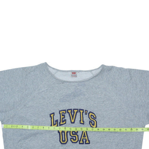Levi's Women's Grey Crew Neck Pullover Sweatshirt XL USA Logo - Image 2