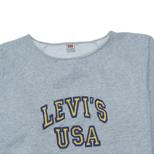 Levi's Women's Grey Crew Neck Pullover Sweatshirt XL USA Logo - Image 8