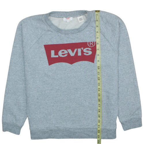Levi's Womens Grey Logo Sweatshirt Medium Crew Neck Pullover - Image 3