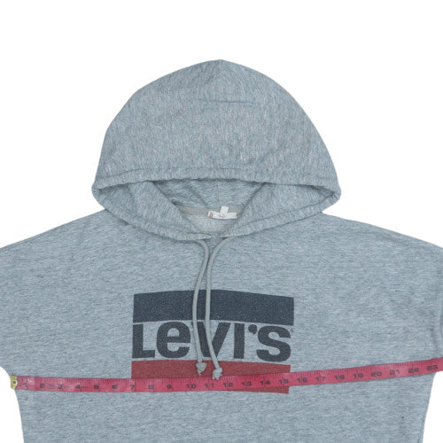 Levi's Womens Grey Small Pullover Hoodie with Logo Print - Image 2
