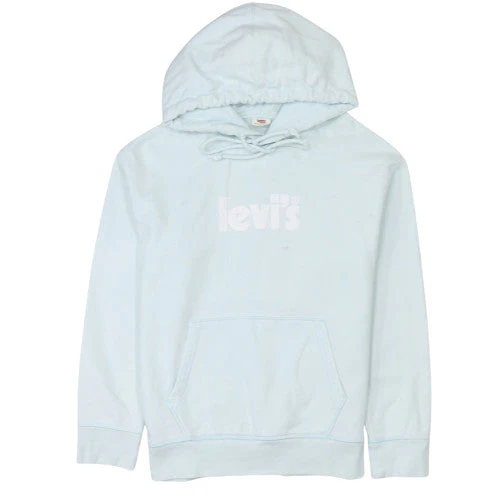 Levi's Women's Light Blue Pullover Hoodie XS Cotton Logo Casual