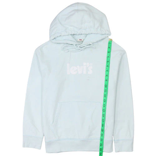 Levi's Women's Light Blue Pullover Hoodie XS Cotton Logo Casual - Image 2
