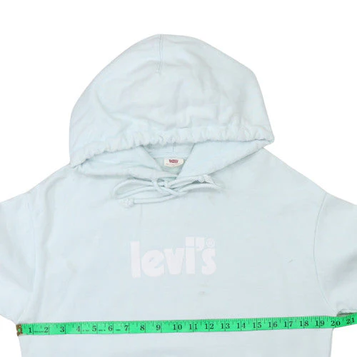 Levi's Women's Light Blue Pullover Hoodie XS Cotton Logo Casual - Image 3