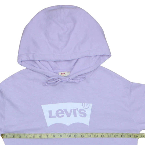 Levi's Women's Lilac Pullover Hoodie XS Logo Design Casual Cotton - Image 2