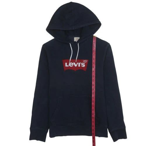 Levi's Women's Navy Pullover Hoodie Small Logo Cotton Sweatshirt - Image 2