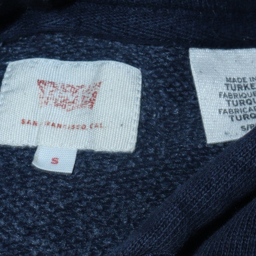 Levi's Women's Navy Pullover Hoodie Small Logo Cotton Sweatshirt - Image 5