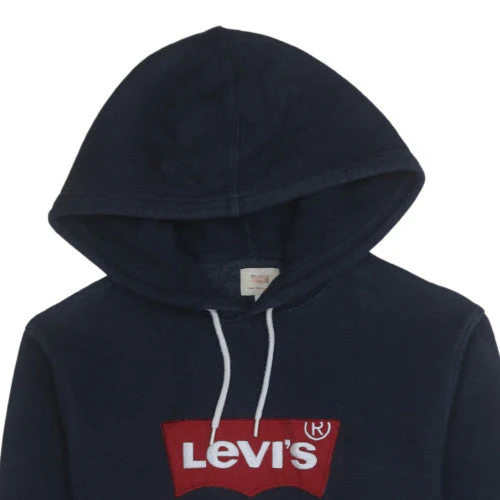 Levi's Women's Navy Pullover Hoodie Small Logo Cotton Sweatshirt - Image 7