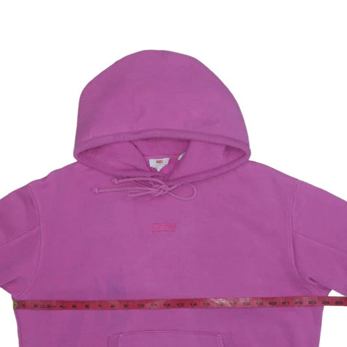 Levi's Womens Pink Pullover Hoodie Medium Cotton Casual - Image 2