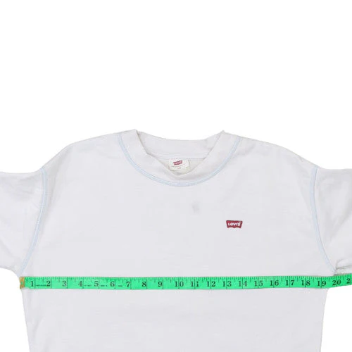 Levi's Women's White Cotton Crew Neck Pullover Sweatshirt XXS - Image 2