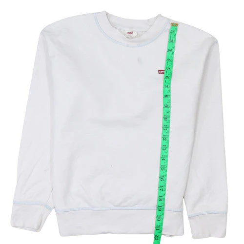 Levi's Women's White Cotton Crew Neck Pullover Sweatshirt XXS - Image 3