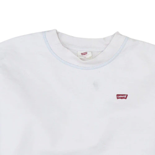 Levi's Women's White Cotton Crew Neck Pullover Sweatshirt XXS - Image 8