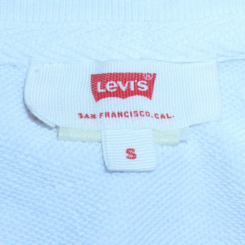 Levi's Women's White Crew Neck Logo Sweatshirt Size S - Image 5