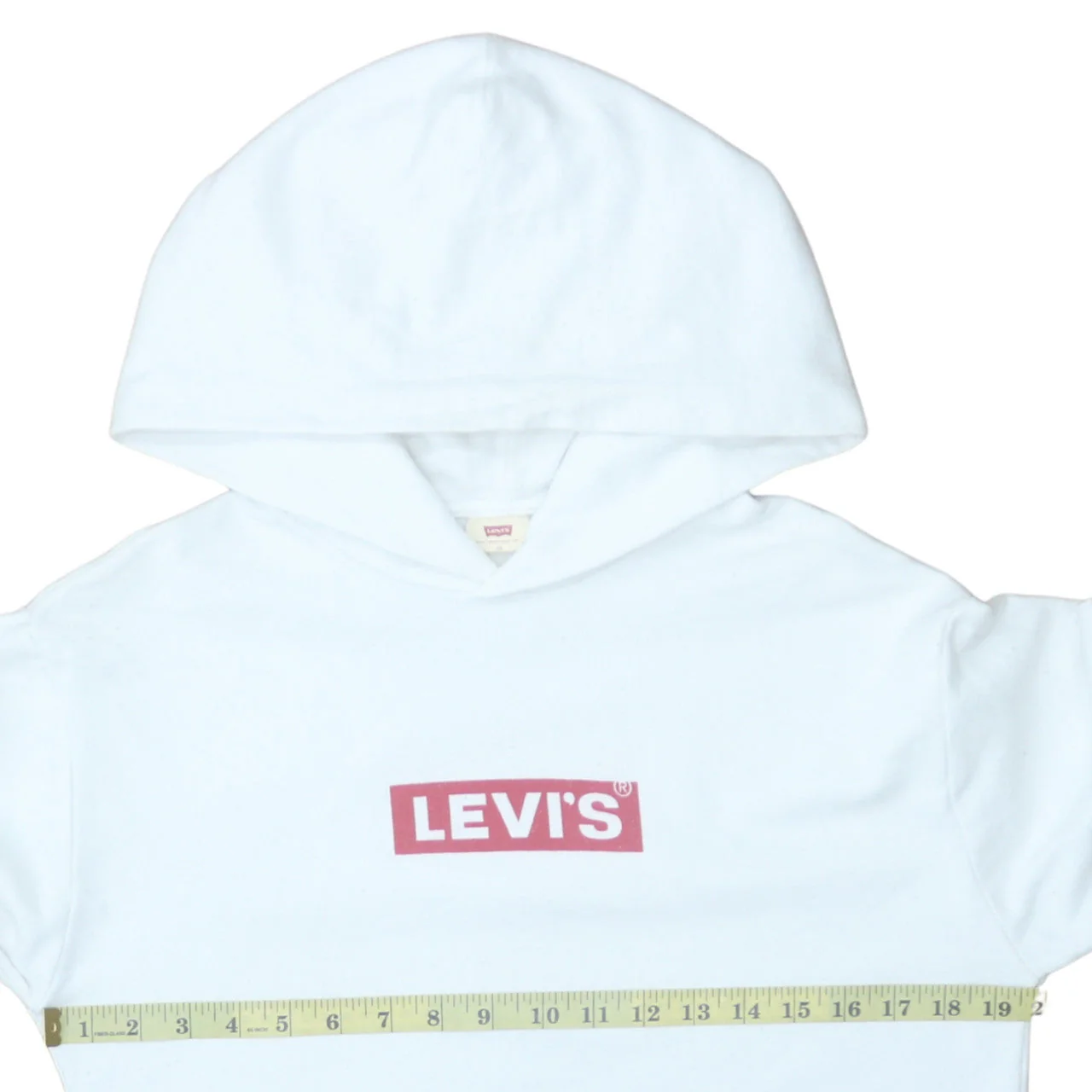 Levi's Womens White Logo Pullover Hoodie XS Cotton Casual - Image 2