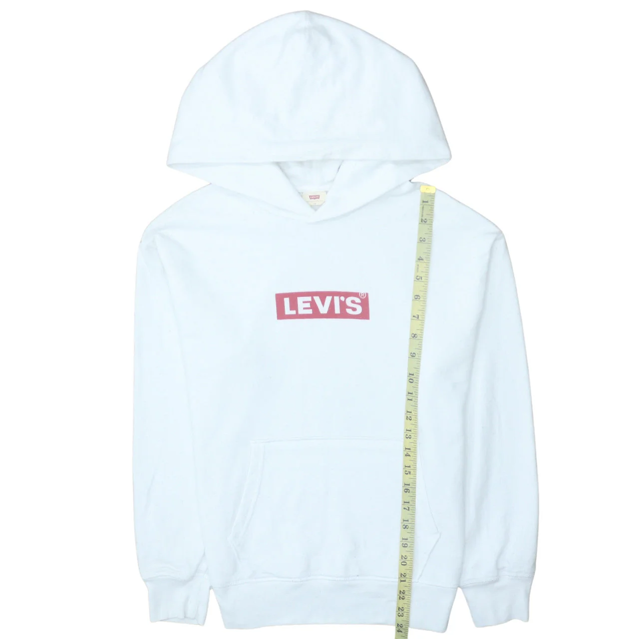 Levi's Womens White Logo Pullover Hoodie XS Cotton Casual - Image 3
