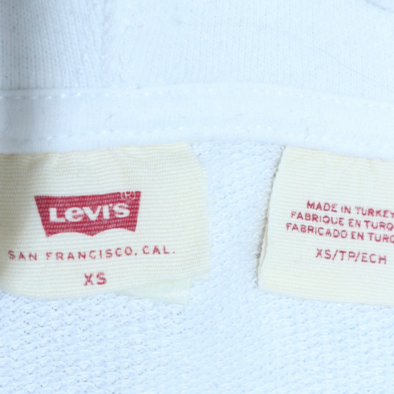 Levi's Womens White Logo Pullover Hoodie XS Cotton Casual - Image 5