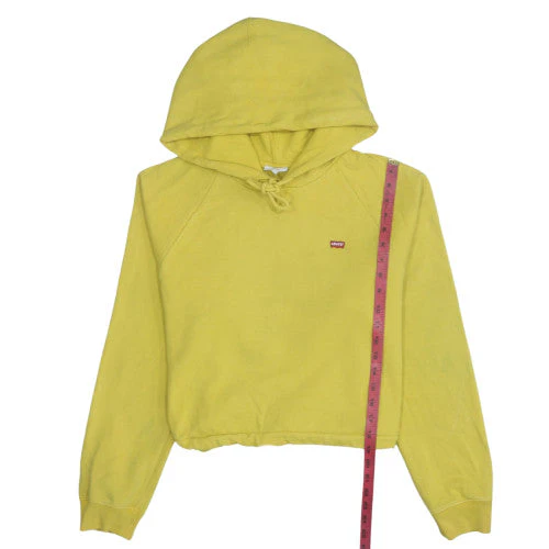 Levi's Womens Yellow Pullover Hoodie L Hooded Drawstring Sweatshirt - Image 3