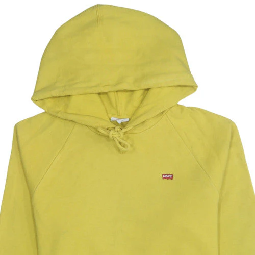 Levi's Womens Yellow Pullover Hoodie L Hooded Drawstring Sweatshirt - Image 7