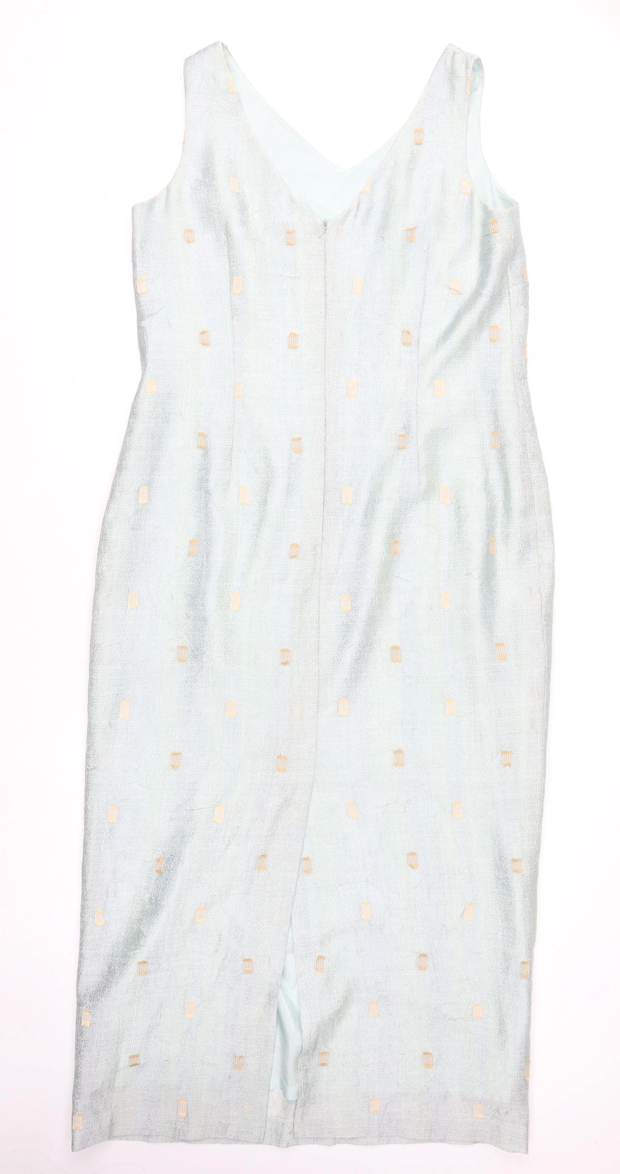 Libra Women Blue Size 16 V-Neck Sleeveless Sheath Dress - Image 3