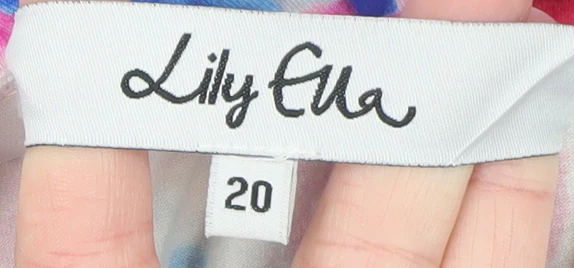 Lily Ella Womens Multicoloured Floral A-Line Cotton Skirt Size 20 - Image 4