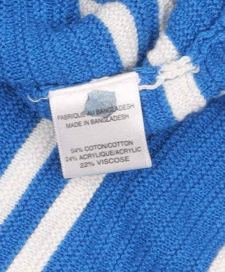 Lily Morgan Women's Blue Striped Knit Pullover Jumper XL - Image 4