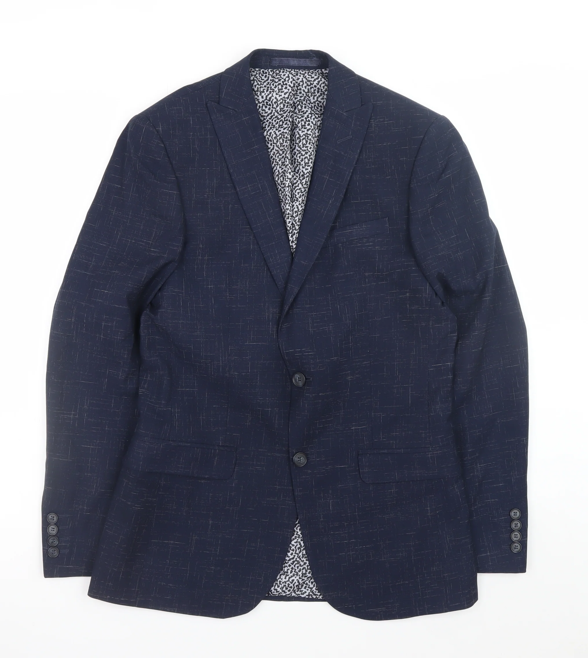 Limehaus Women's Blue Checked Regular Fit Blazer Size 10