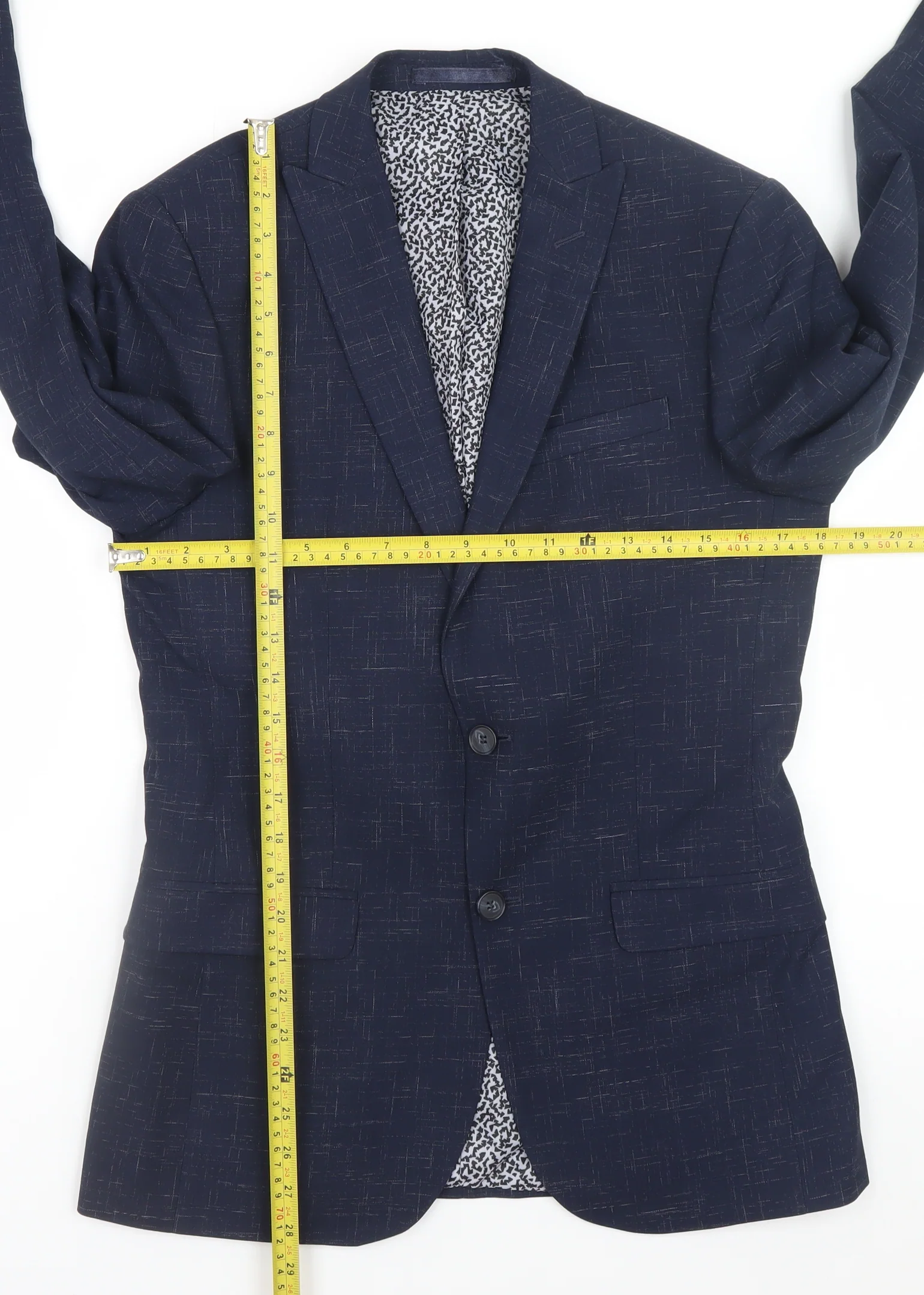 Limehaus Women's Blue Checked Regular Fit Blazer Size 10 - Image 2