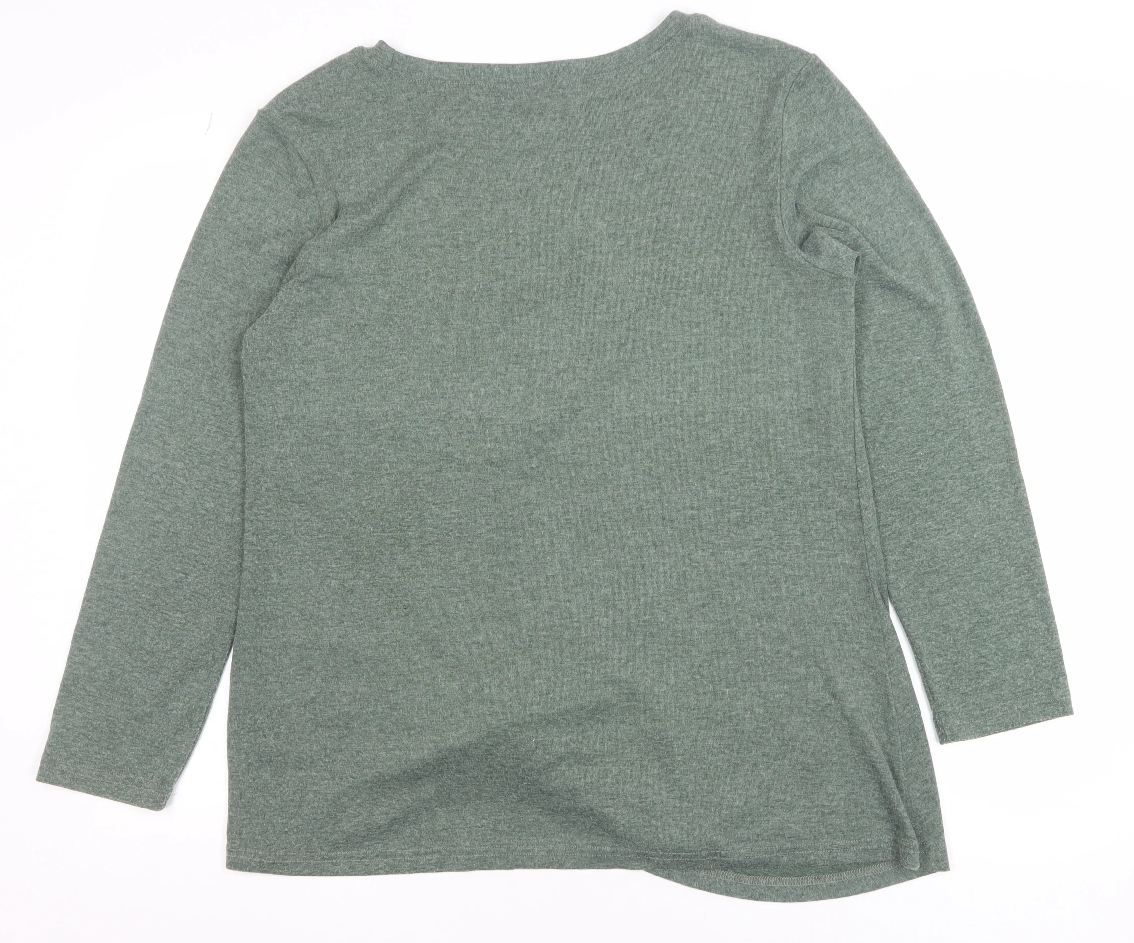 Limisya Women’s Green Long Sleeve Knot Front T-Shirt Size L - Image 3