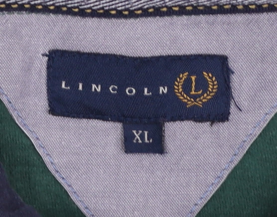 Lincoln Men's Multicoloured Striped Long Sleeve Polo Shirt XL - Image 4