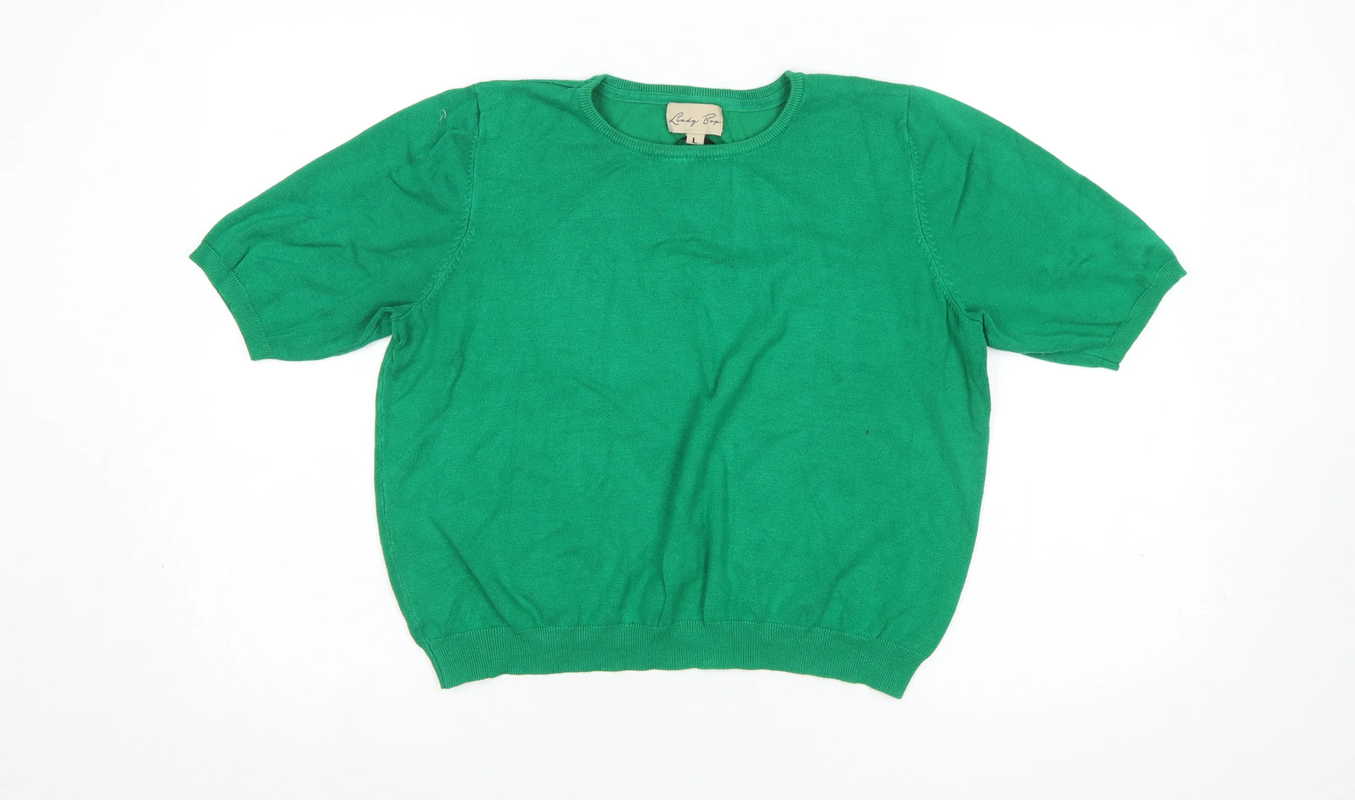 Lindy Bop Women's Green Short Sleeve Pullover Jumper Size L