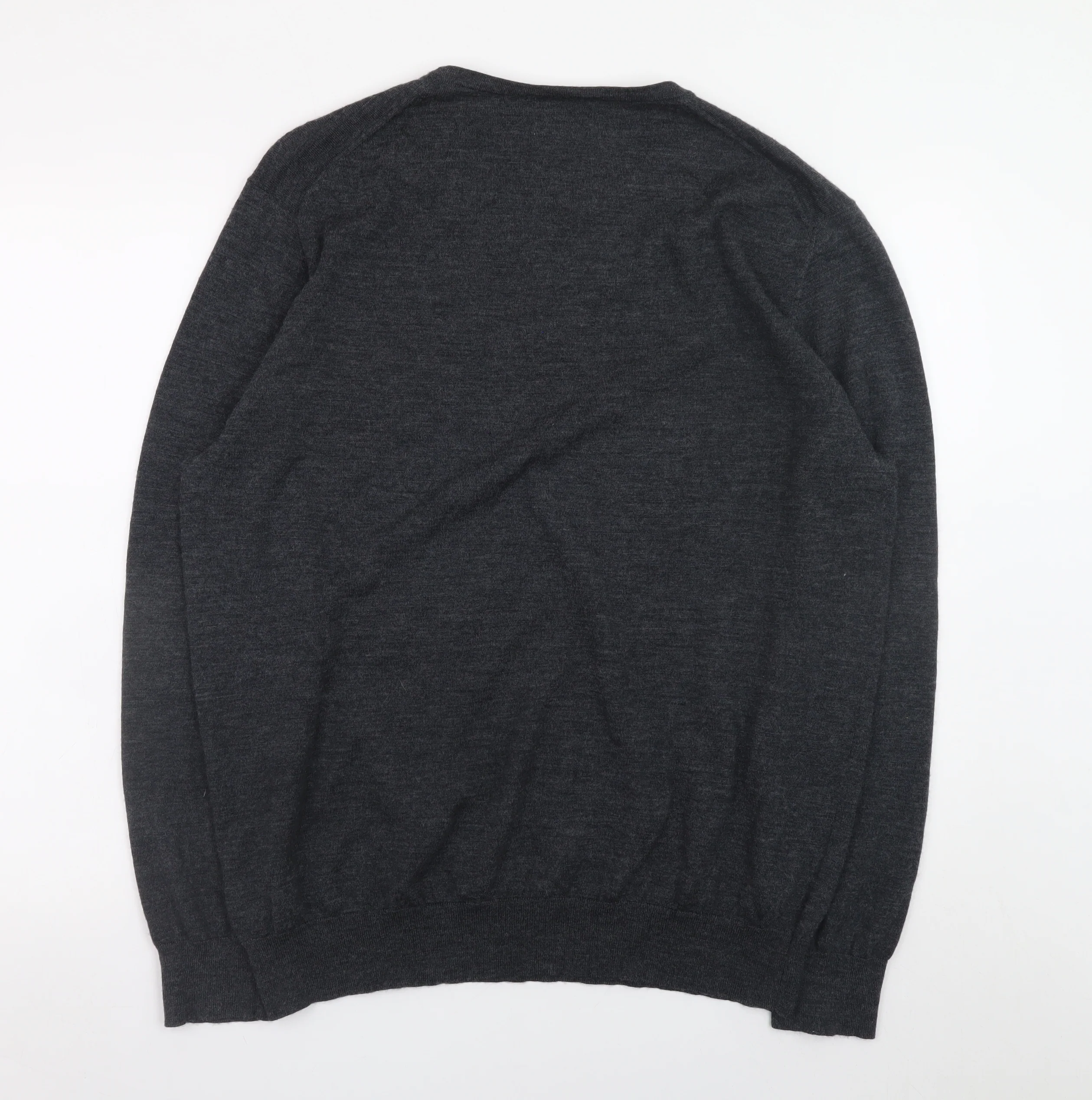 Linea Men’s Grey Luxury Merino Wool Crew Neck Jumper XXL - Image 3