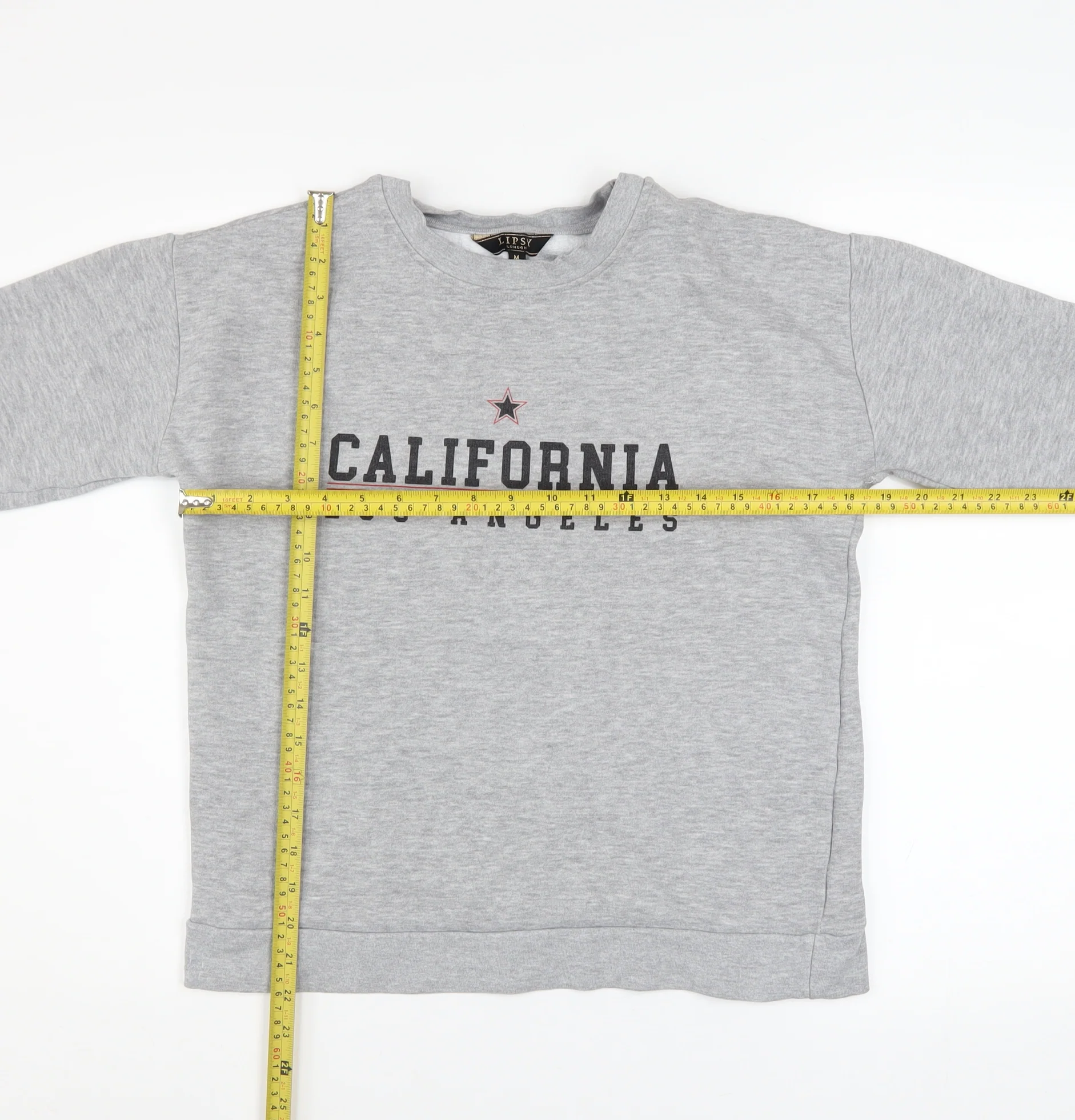 Lipsy London Womens Grey California Los Angeles Cotton Blend Sweatshirt M - Image 2