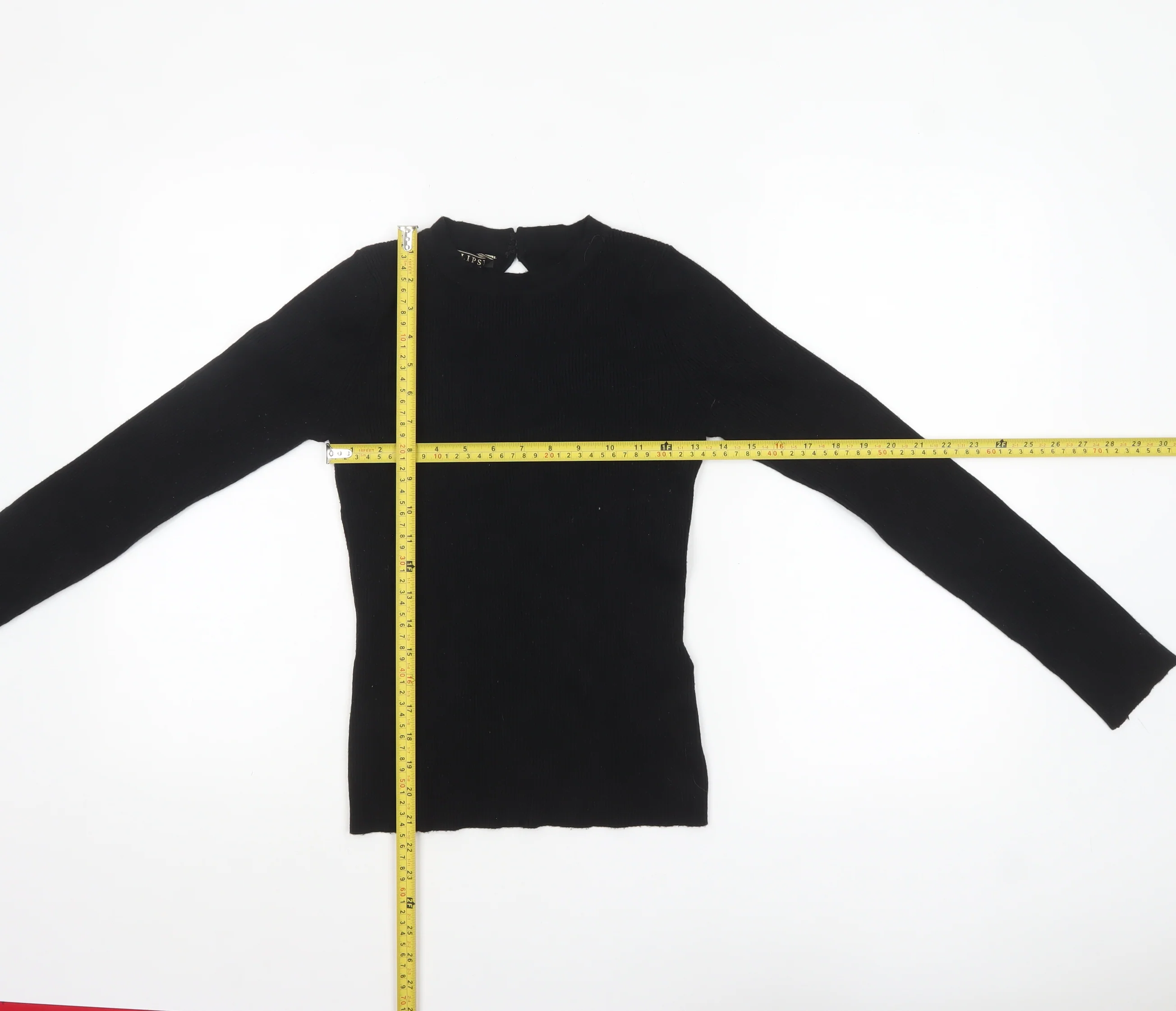 Lipsy Women Black Slim Fit Ribbed High Neck Long Sleeve Jumper Size 10 - Image 2