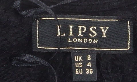 Lipsy Women’s Black Chunky Knit Longline V-Neck Cardigan Size 8 - Image 5
